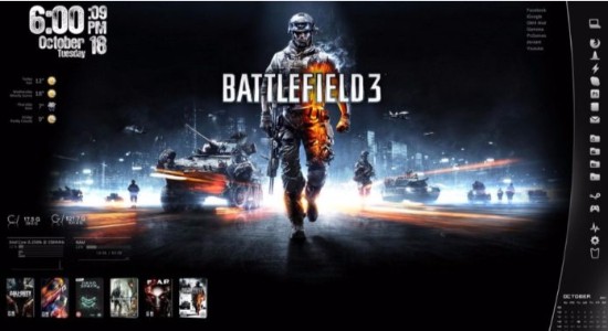 Battlefield 3 Rainmeter Skin