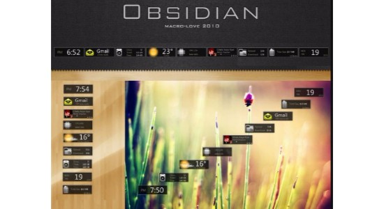 Obsidian Rainmeter Theme