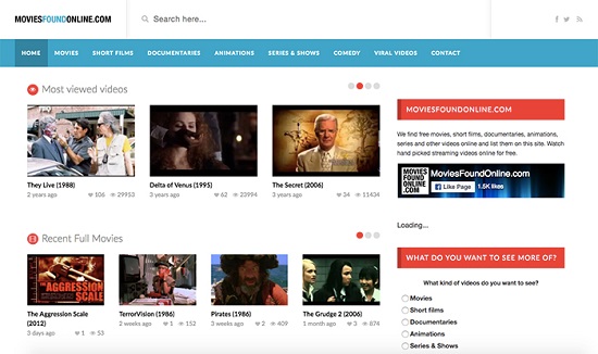 Movies Found Online Movie Streaming Sites