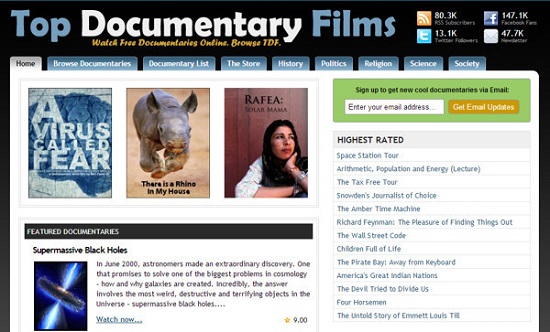 Top Documentary Films Movie Streaming Sites